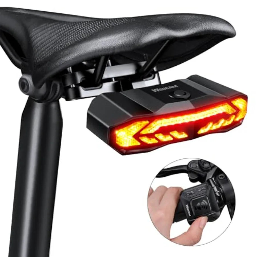 Smart Bike Tail Light With Turn Signals And Remote Alarm