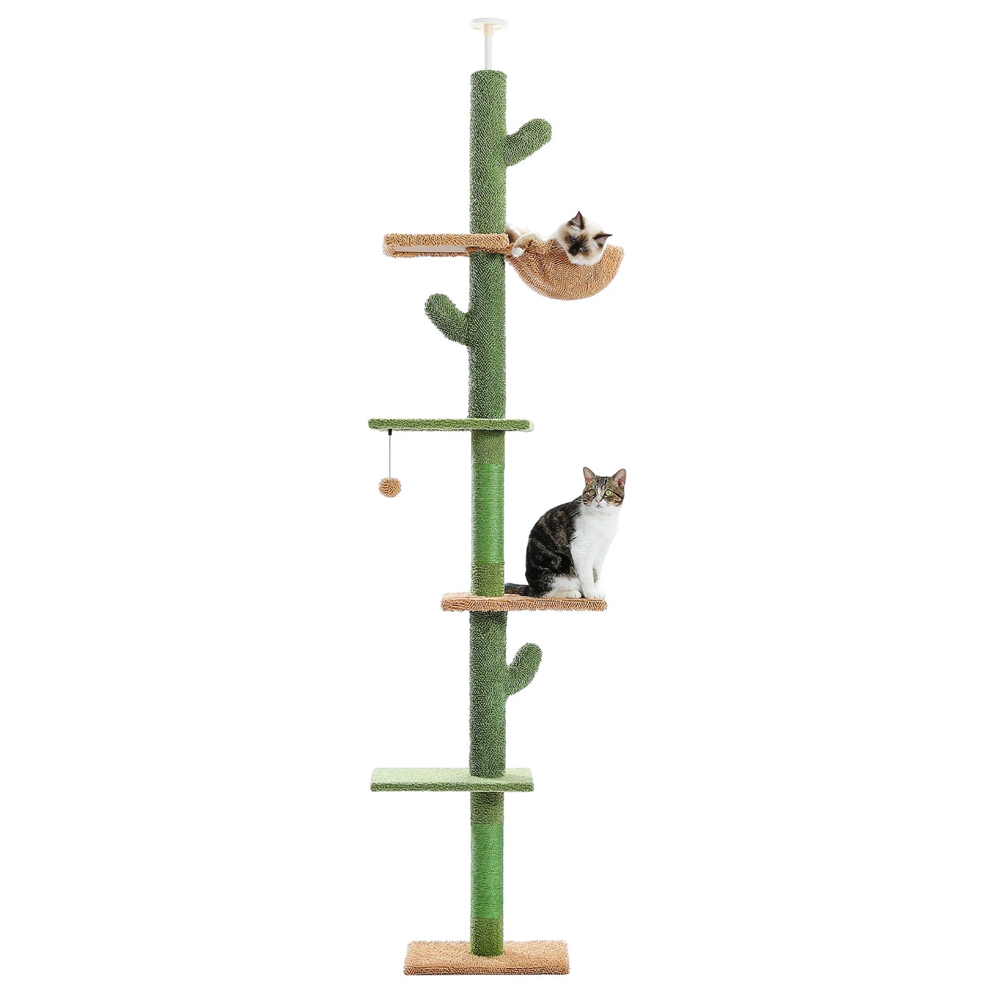 PAWZ Road Cat Tree 5-Tier Floor-To-Ceiling Tower With Scratching Post