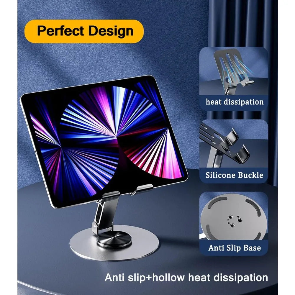 360 Degree Rotating Metal Phone Stand for Desk and Tablet