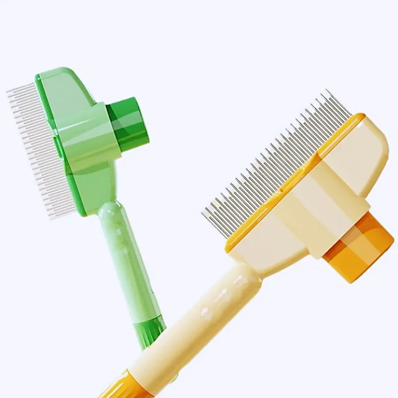 Self Cleaning Dog Comb Pet Hair Remover Button Grooming Brush