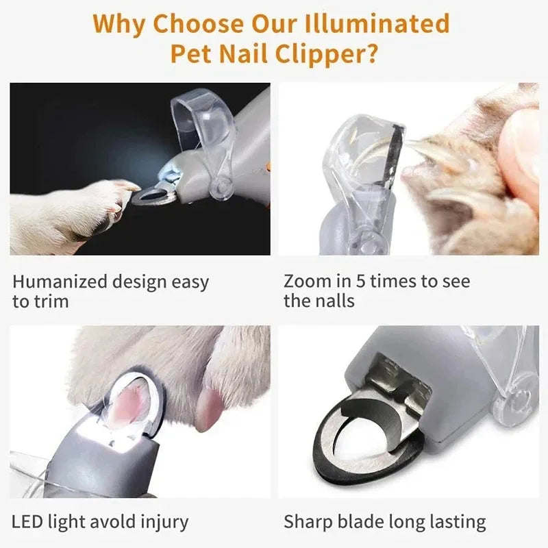 Led Pet Nail Clipper With Light For Dogs And Cats Safe Grooming