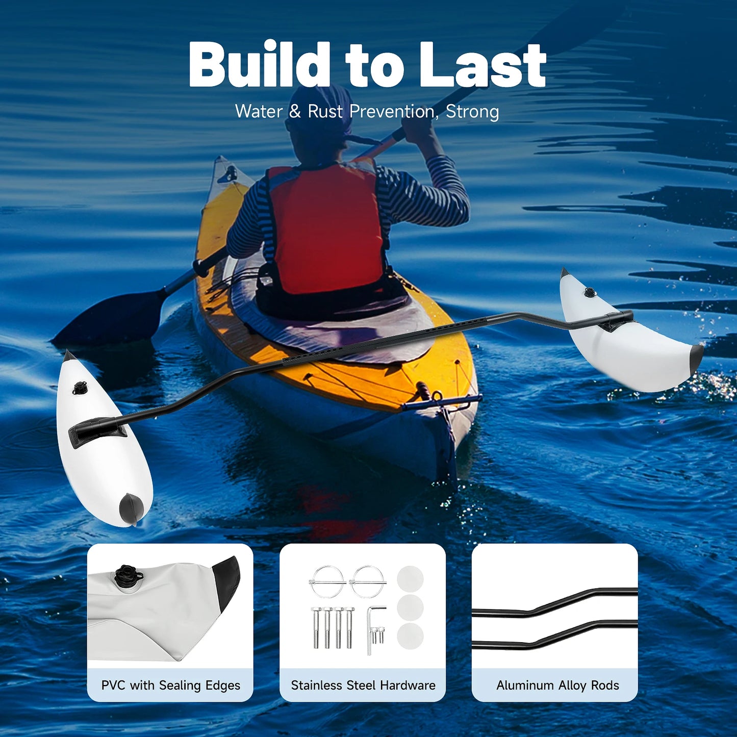 PVC Inflatable Outrigger Float for Kayak and Canoe Stabilizer