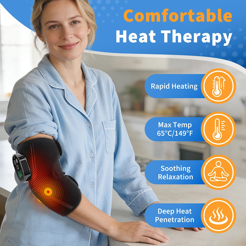 Hailicare Cordless Heated Elbow Massager With Vibration Relief