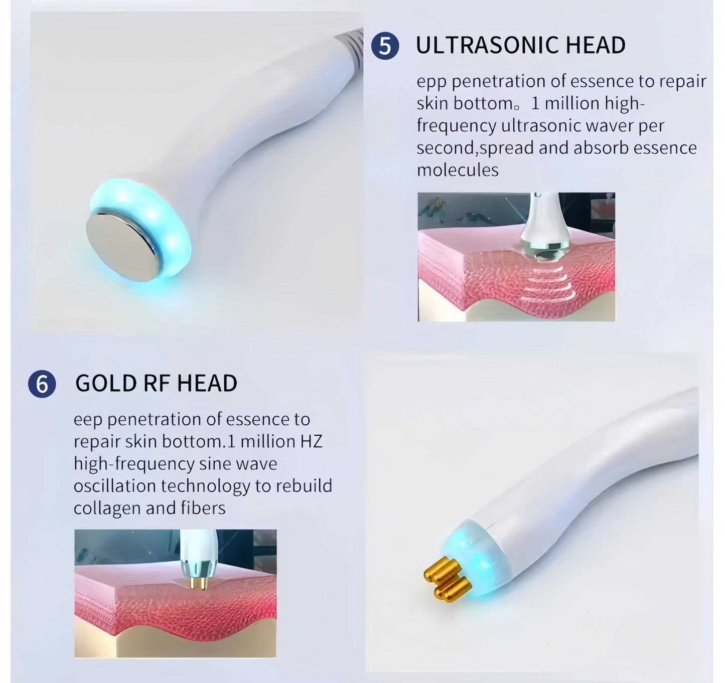 GIOIO 7 In 1 Facial Skin Care Ultrasonic Rejuvenation Device