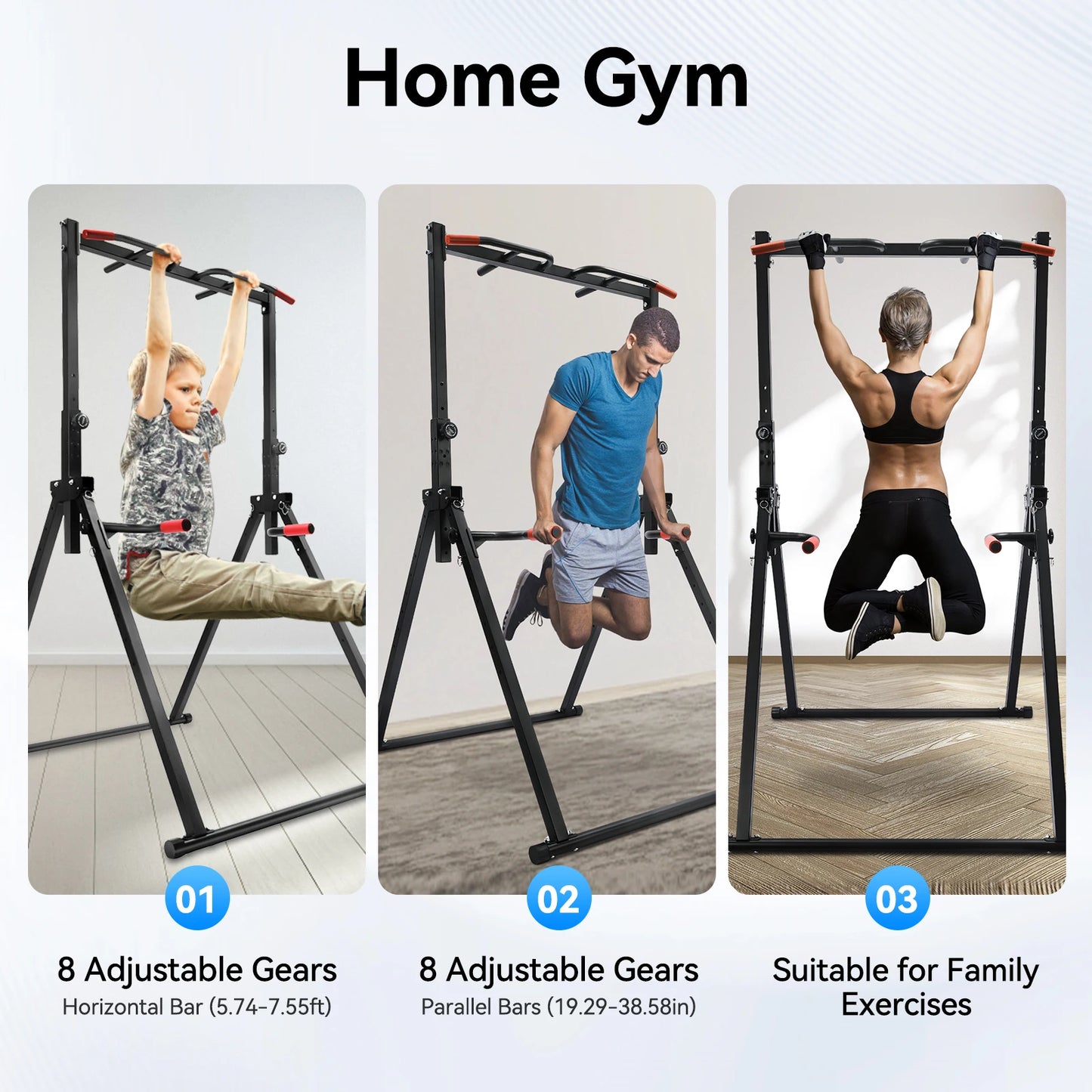 Adjustable Pull Up Bar Multi Function Home Gym Station