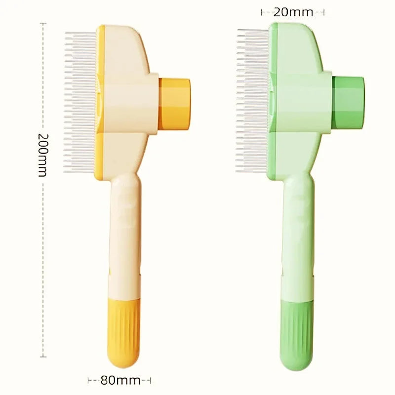 Self Cleaning Dog Comb Pet Hair Remover Button Grooming Brush