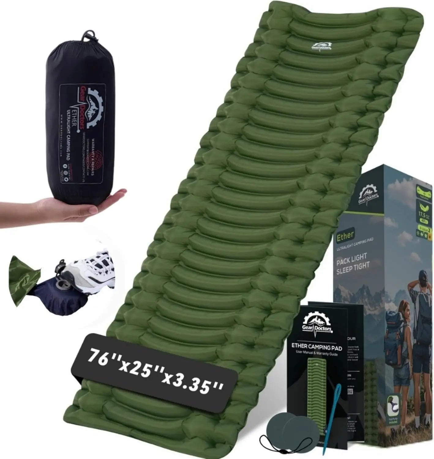 Gear Doctors Ether Ultralight Camping Sleeping Pad For Backpacking