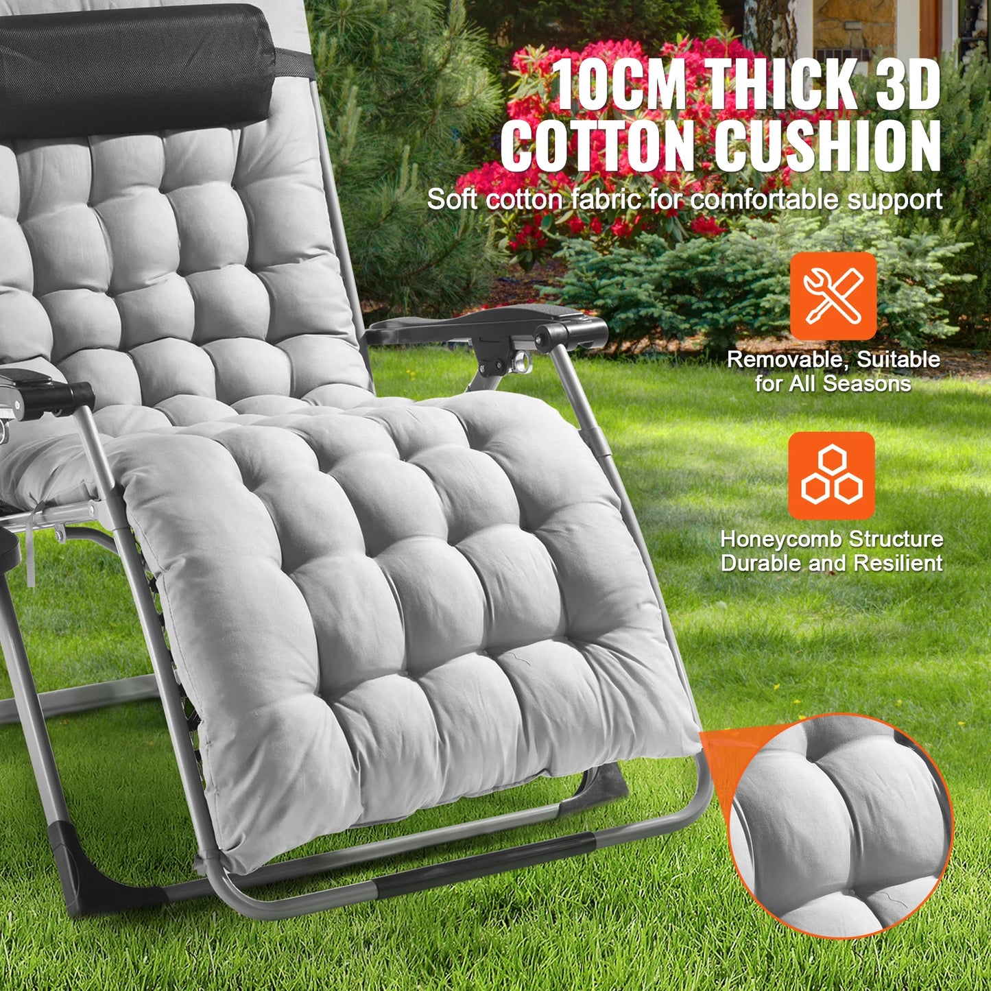 SucceBuy Zero Gravity Chair With Cushioned Footrest And Cupholder