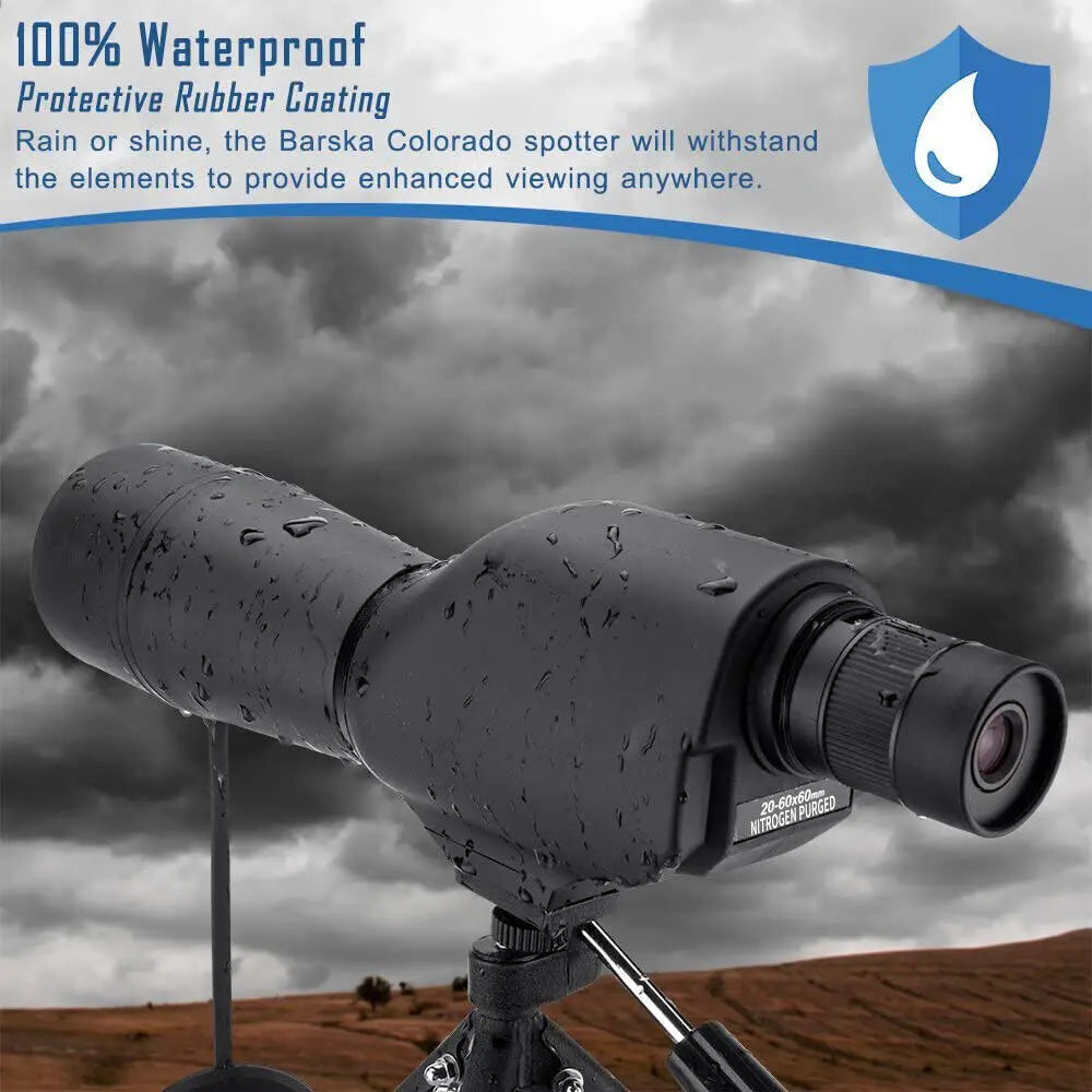 Zoom Angled Spotting Scope 20 To 60x With Adjustable Tripod