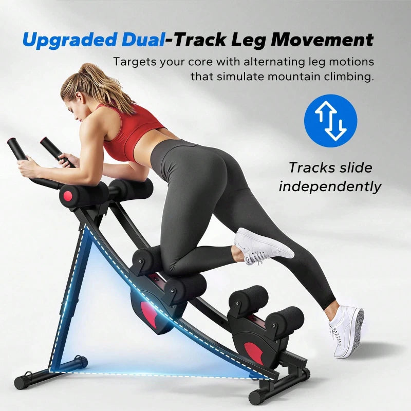 Ab Machine Adjustable Trainer Dual Tracks Home Gym 440 LBS
